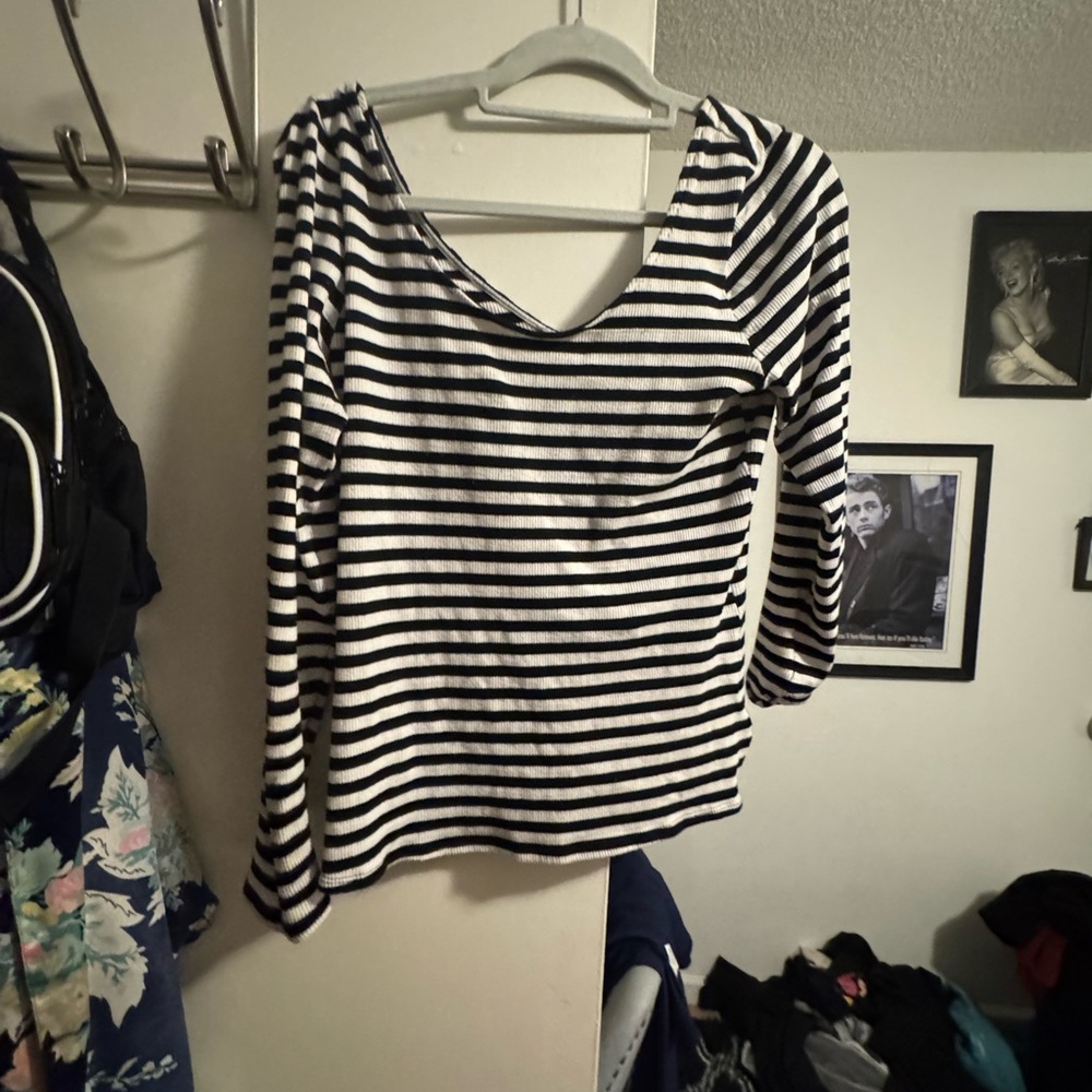 Striped vintage off the shoulder top